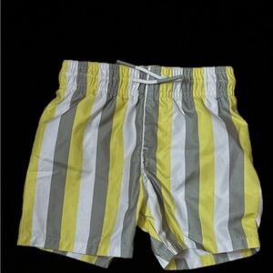 Cat & Jack Yellow and Gray Striped Swim Shorts